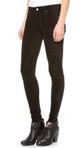 New Womens 24 Black 7 for all mankind Jeans Pants USA Sueded Skinny Soft NWT  - £155.02 GBP