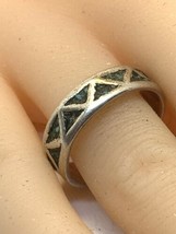 vintage sterling silver 925 green turquoise ban 8.5 - £43.58 GBP