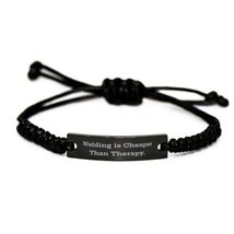 Unique Welding, Welding is Cheaper Than Therapy, Welding Black Rope Brac... - £16.89 GBP