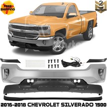 Front Bumper Chrome Face Bar &amp; Valance Kit For 2016-2018 Chevy Silverado... - £1,595.03 GBP