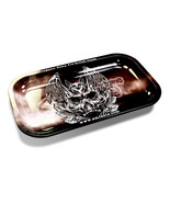 Smizzle Medium Rolling Tray - Bat Skull (Black/Gold). 10.75 x 6.25 - £7.70 GBP