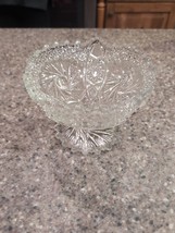 L E Smith Glass Whirling Star Pedestal Bowl, Vintage Glass Decor, 1950s ... - $24.75