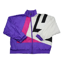 Lavon by Cheerful Corp Jacket Women M Multicolor Full Zipper Windbreaker Vintage - £18.42 GBP