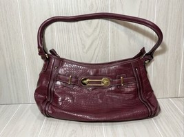 Rosetti maroon or burgundy reptile pattern shoulder purse handbag gold h... - £11.82 GBP