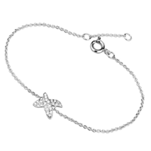 3W405 - Rhodium Brass Bracelet with AAA Grade CZ  in Clear - $365.13 MXN