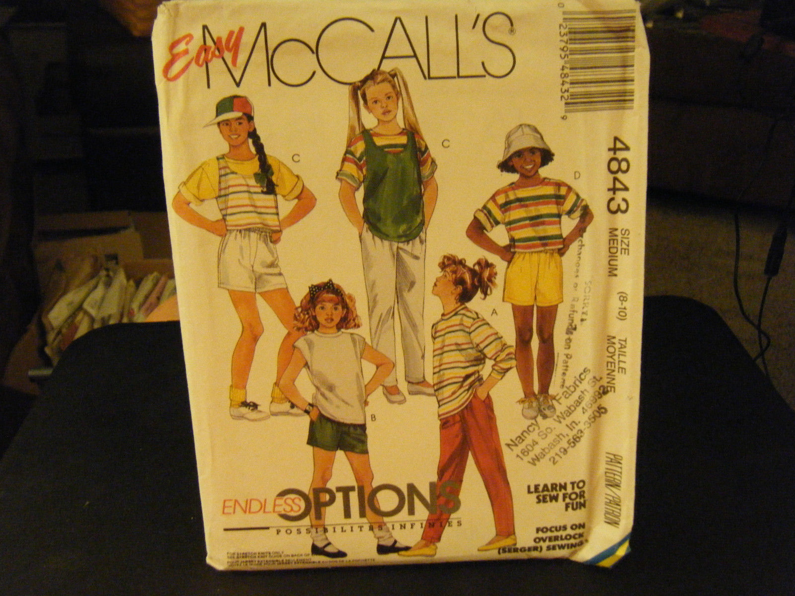McCall's 4843 Girl's T-Shirt, Tank, Pants or Shorts Pattern - Size M (8-10) - $9.70