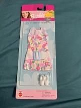 Vintage 1999-2000 Barbie Fun To Dress Fashions White Dress Flowers Belt Shoes - $34.65