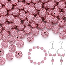 150 Pcs 10Mm Rhinestone Beads For Crafting, Pink Shiny Round Shamballa Disco Bea - £20.90 GBP