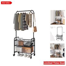 Durable Wheeled Laundry Sorter with Hanging Rack - Efficient and Stylish... - $107.86