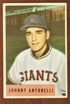 Vintage Baseball Card 1954 Bowman #208 Johnny Antonelli New York Giants Pitcher - $9.68