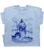 Surfing Jesus T Shirt Cool Retro Surf Shirt Vintage Christian Surfer Men... - $27.34 CAD