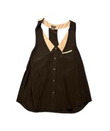 Club Monaco 100% Silk Sleeveless Top Black Vest Sz XS - €19,91 EUR