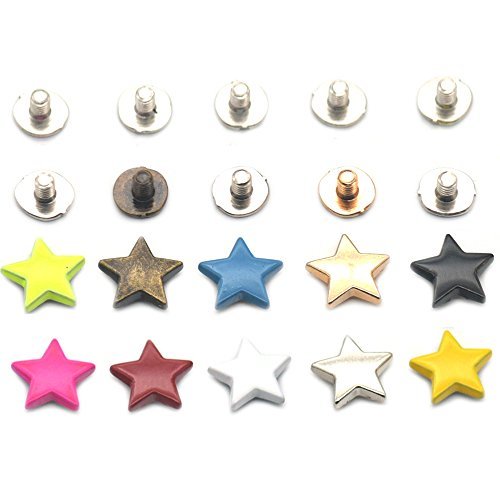 Bluemoona 25 sets - Alloy Stars Shape 12mm 1/2" Rivet Stud Button Screw Bag Clot