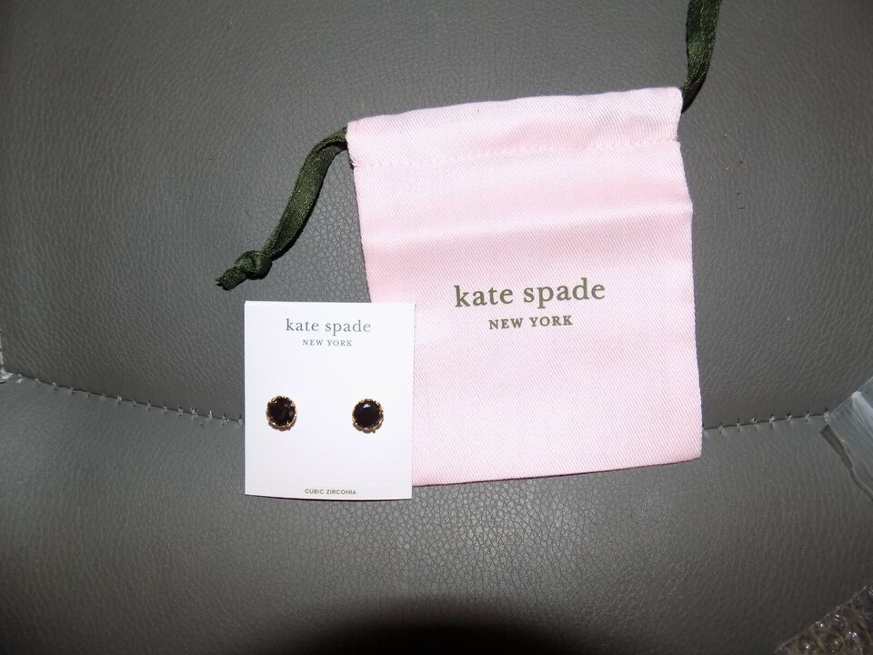 Primary image for Kate Spade New York® Save the Date Pavé That Sparkle Round Earrings JET NEW