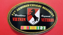 Vietnam Veteran 11th Armored Cavalry Regiment Epoxy Belt Buckle - NEW! - £13.28 GBP