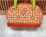 SPARTINA DAUFUSKIE Cream Orange Green LINEN DOUBLE HANDLE COSMETIC BAG zip - $24.73