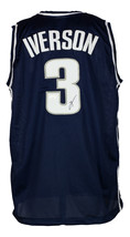 Allen Iverson Georgetown Firmado Traje Azul El Answer Camiseta de Baloncesto JSA - £193.79 GBP