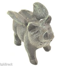 Decorative Metal Sculpture Flying Pig With Wings Verdigris Finish 2.75&quot; T Angel - £6.16 GBP