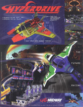 Hyperdrive Arcade Game FLYER Original NOS Midway 1998 Promo Art Sheet Space Age - £10.00 GBP
