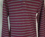 Club Room ~ Men&#39;s Size Small ~ Cotton ~ Striped Shirt ~ Cherry/Charcoal - $22.44