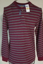 Club Room ~ Men&#39;s Size Small ~ Cotton ~ Striped Shirt ~ Cherry/Charcoal - £17.93 GBP