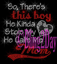 This Boy - SOCCER - He Stole My Heart Calls me Mom Iron on Rhinestone Transfer - £8.11 GBP