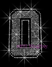 Large Jersey Number 0 - Iron on Rhinestone Transfer Bling Hot Fix Sports Mom-DIY - $6.49