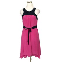 Anthropologie Dress Size 2 LEIFDOTTIR Montcada Pink Navy Blue Silk Hi Lo... - $470.96 MXN