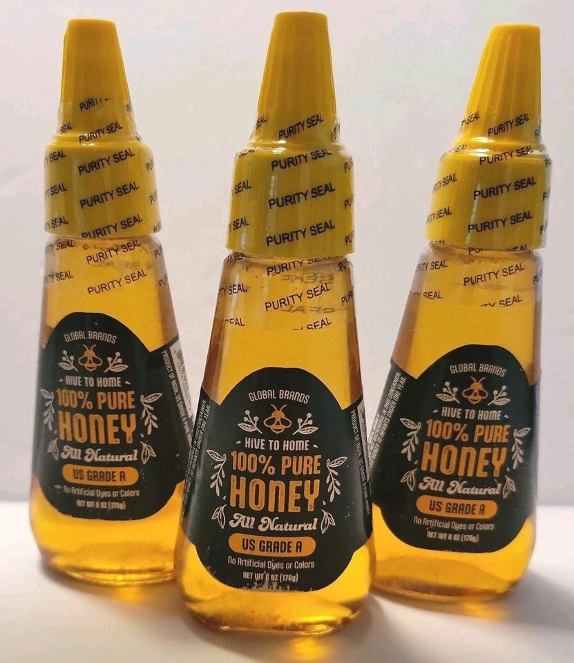 3 Hive to Home. 100% Pure Honey. US Grade A.  All Natural. Global Brands. 6oz Item image 3