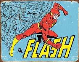 The Flash Superhero 59 DC Comic Justice League DIsstressed Retro Metal Tin Sign - £12.54 GBP