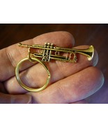 (M209-C) little Bach TRUMPET KEY CHAIN ring keys gold JEWELRY keychain v... - $29.34 CAD