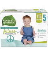 Seventh Generation Baby Diapers, Size 5, 115 count for Sensitive Skin - $128.69