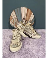 Converse All Star Bedazzled Bejeweled Ribbon Laces Low Top Women’s 8/ Me... - £66.19 GBP