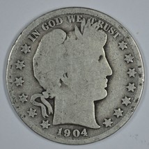 1904 P Barber circulated silver half - $13.00