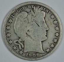 1906 P Barber circulated silver half - $19.00