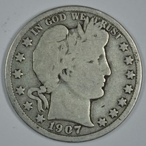 1907 D Barber circulated silver half - $19.00