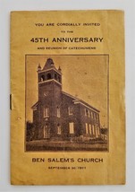1917 antique BEN SALEM&#39;S CHURCH east penn pa 45th Anniv Reunion Catechumens - £37.82 GBP