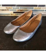 Frye Carson silver crackle Carson ballet flats girls size 3 - £23.57 GBP