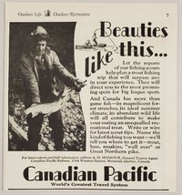 1929 Print Ad Canadian Pacific Railway Travel Man Catches Huge Fish in Canada - £8.42 GBP