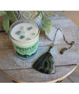 Prosperity Candle and Green Striped Agate Stone Meditation Set #5 - $1,120.02 MXN