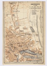 1910 Original Antique City Map Of Aberdeen / Scotland - $24.39