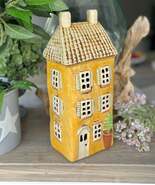 NEW! Yellow Ceramic Townhouse Tealight Holder - $833.66 MXN