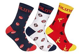 PG COUTURE Unisex Combed Cotton Funky Crew Compact Design Socks, Pack of 3 - £14.37 GBP