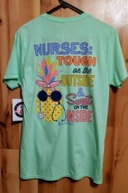 NWT Love &amp; Pineapples Medium Nurse T-Shirt  Green &amp; Multicolor Short Sleeves  - £8.64 GBP