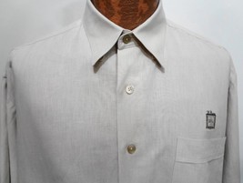 Ben Hogan L Beige Linen &amp; Cotton Long-Sleeve Button-Down Shirt - £21.84 GBP