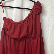 Merona Women One Shoulder Flower Summer Spring Elastic Waist Dress - Red - XXL - £6.06 GBP