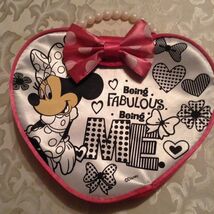 Valentines Day Disney Minnie Mouse purse heart shape pink faux pearl handle - $15.99