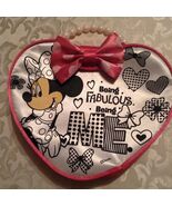 Valentines Day Disney Minnie Mouse purse heart shape pink faux pearl handle - $15.99