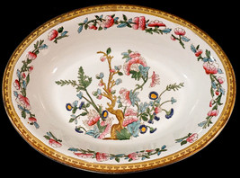Old Indian Tree Opaque China S Hancock &amp; Sons Stoke on Trent Oval Serving Bowl - £26.43 GBP
