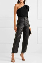 Genuine Lambskin Leather Stylish BLACK Handmade Women&#39;s Pants New Party ... - $105.47+
